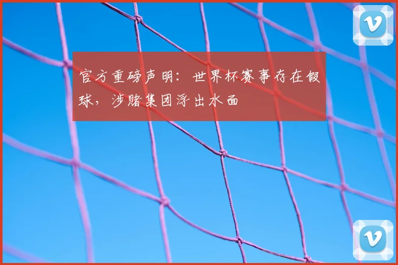 官方重磅声明：世界杯赛事存在假球，涉赌集团浮出水面